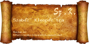 Szabó Kleopátra névjegykártya
