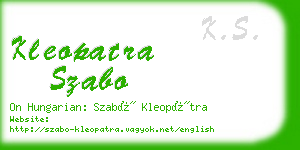 kleopatra szabo business card